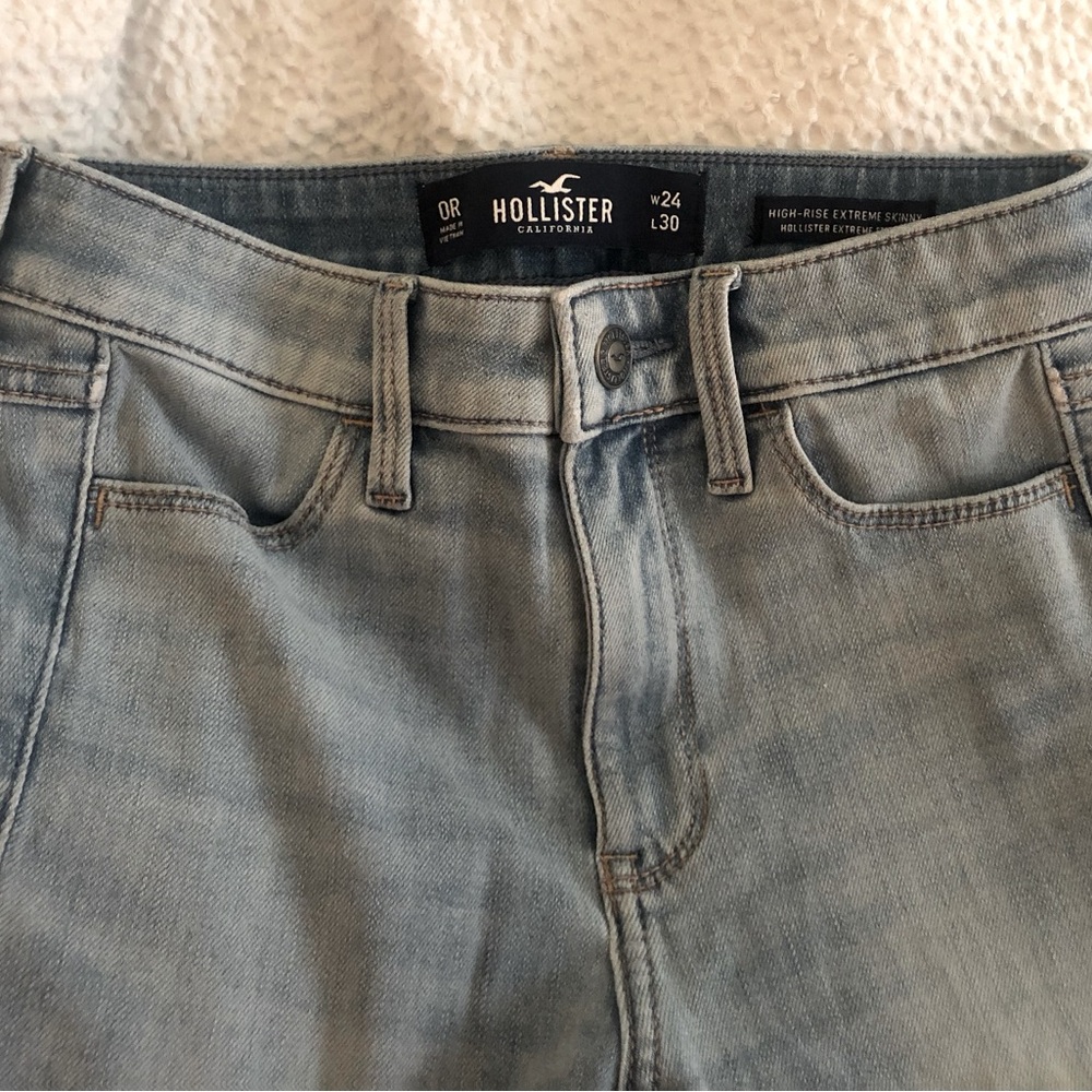 Hollister Women’s W24 L20 Distressed Y2K, Grunge High Rise Extreme Skinny Jeans